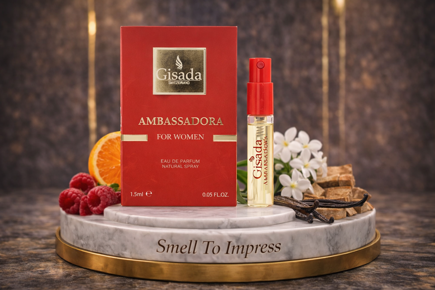 image of Gisada Ambassador (for women) 1.5ML 0.05 fl. oz. official perfume sample