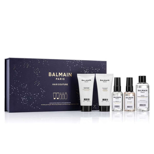 Set Balmain Professionnel: Moisturizing, Hair Shampoo, For Hydration, 50 ml + Moisturizing, Hair Conditioner, For Hydration, 50 ml + Balmain Professionnel, Salt Spray, For Definition & Texture, Light Hold, 50 ml + Argan Moisturising Elixir, Hair Oil,…