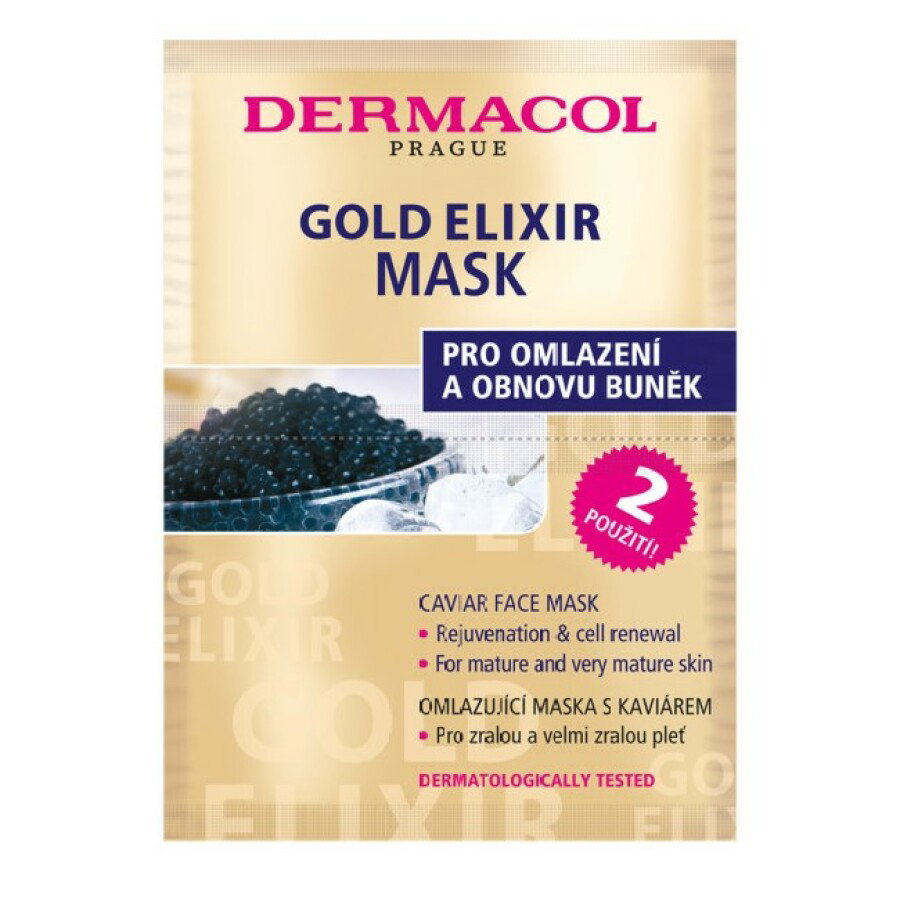 Set Duo, Dermacol, Gold Elixir, Caviar Extract, Anti-Ageing, Cream Mask, For Face, 2 pcs, 8 g